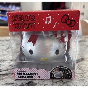 Hello Kitty Ornament Bluetooth Speaker Rechargable (Silver) - NEW SEALED